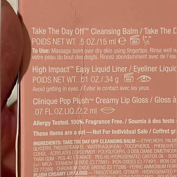 New Clinique Gift Set take the day off cleanser liquid eyeliner lip gloss - Picture 5 of 5